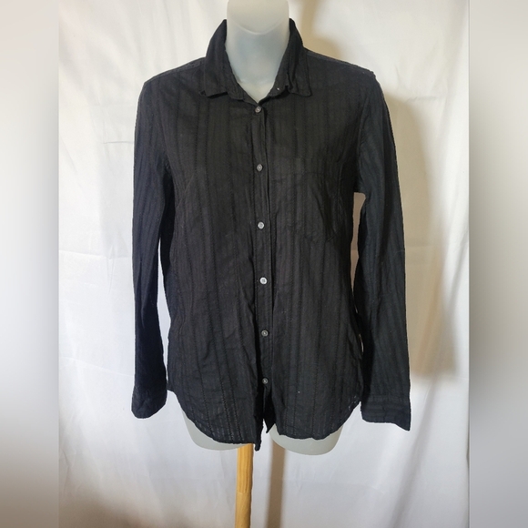 GAP Black Shirt Long Sleeve Button Down Collar Womens Small - Picture 1 of 9